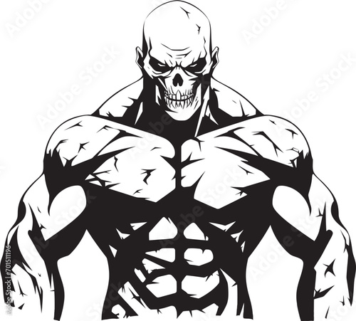 Zombie Gym Enigma Vector Emblem Ghoul Fitness Beast Black Logo