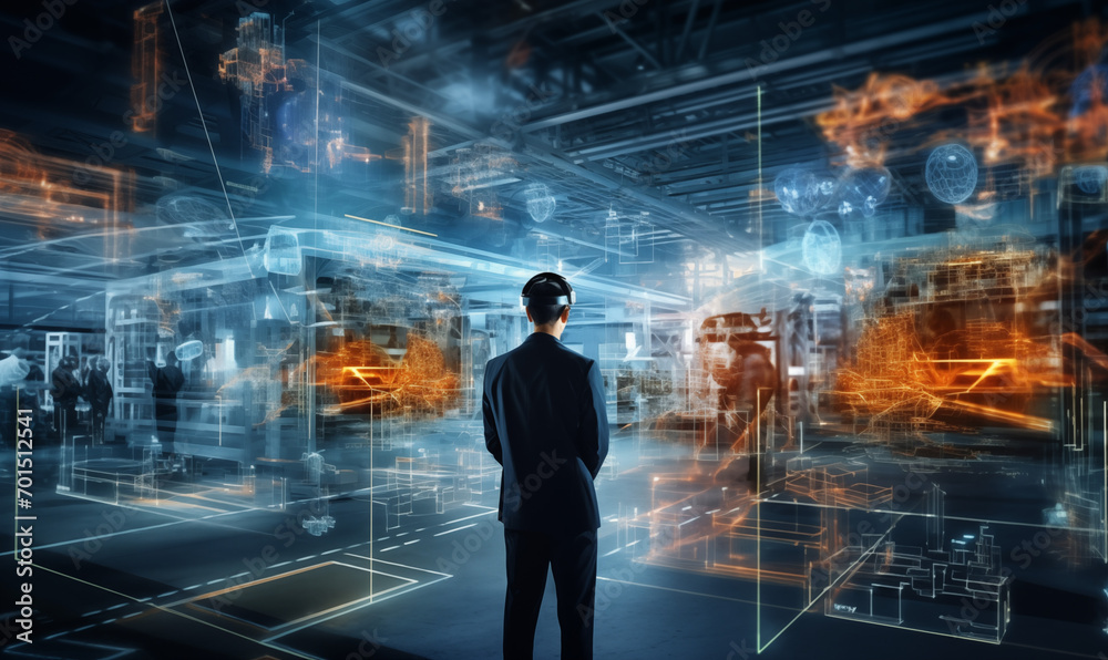 Engineer managing modern industry technology Engineer managing modern industry technology