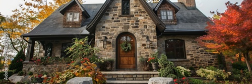 House is built of stone and decorated with beautiful wooden doors