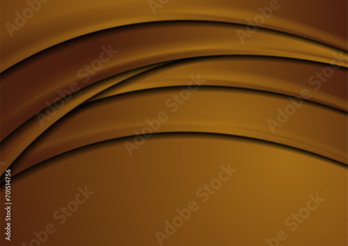 Dark orange material smooth waves abstract corporate background. Vector design