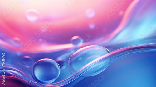 Air bubbles on the surface of the water. Liquid color background design. Fluid shapes composition