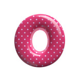 Polka dot letter O - Large 3d pink retro font - suitable for Fashion, retro design or decoration related subjects