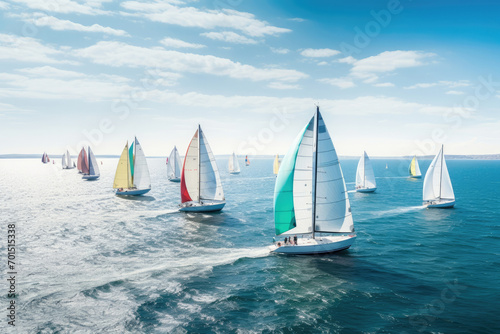 Sailing sport yacht sea race regatta wind water sailboat boating photo