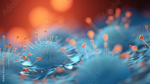 Cells of cancer, viruses, bacteria photo