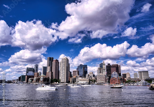 Obraz na płótnie The Boston, Massachusetts skyline from Boston Harbor. w salonie