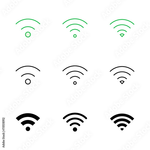 Wifi icon set. signal vector icon. Wireless  icon vector