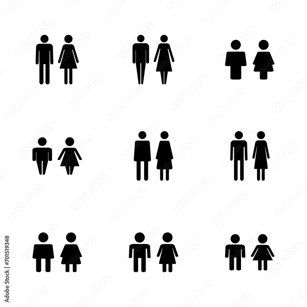 Man and woman icon set. male and female symbol Man and woman icon set. male and female symbol