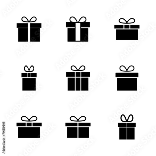Gift icon set. gift vector icon. birthday gift photo