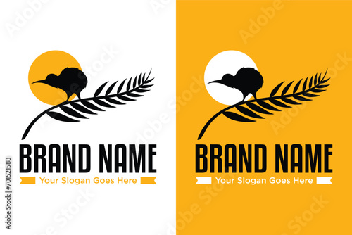 simple kiwi New zealand symbols illustration logo design photo