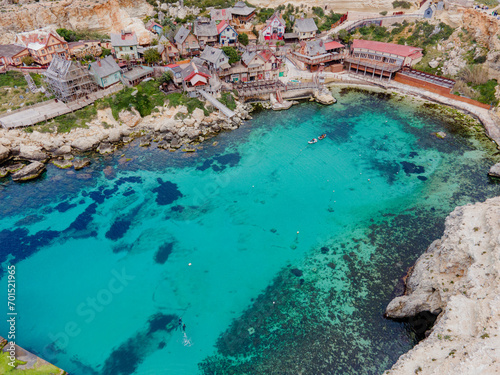 Malta. Aerial view of a small Popeye Village.
