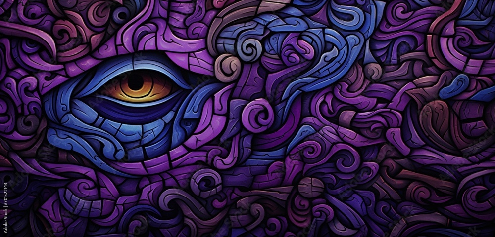 A dynamic 3D mosaic showcasing vibrant color layering and intricate patterns against a background of amethyst tones. A dynamic 3D mosaic showcasing vibrant color layering and intricate patterns against a background of amethyst tones.