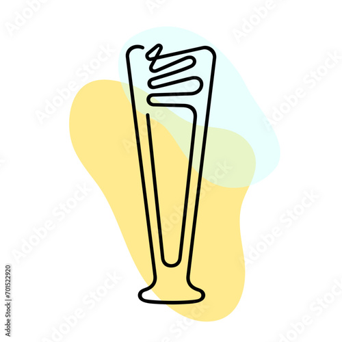 Beer in pilsner glass. Hand drawn vector line art illustration. Best for seamless patterns, posters, cards, menu concept and your design.