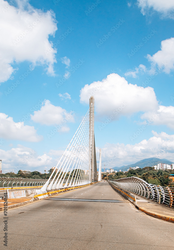 Obraz premium La Novena Provincial Viaduct, Bucaramanga, Santander, Colombia, the largest suspension bridge in America
