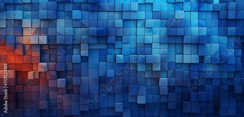 A stunning 3D abstract mosaic with intricate color gradients and dynamic shapes against a sapphire blue backdrop.