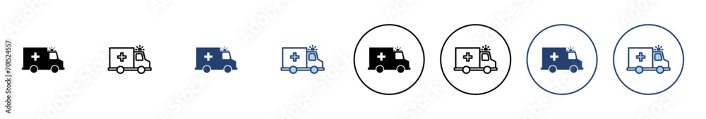 Ambulance icon vector. ambulance truck sign and symbol. ambulance car