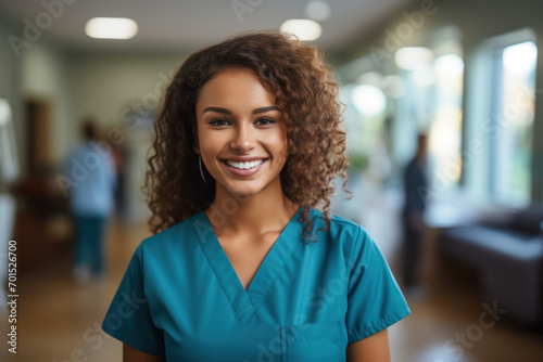 A smiling healthcare professional providing compassionate care, representing the crucial role of medical professionals in promoting health. Generative Ai.