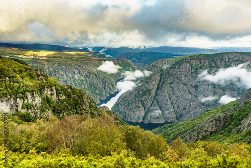 River Sil Canyon, Galicia Spain. Mountain view. photo