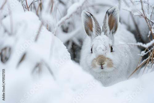 White Rabbit in the Snow made with Generative AI Technology