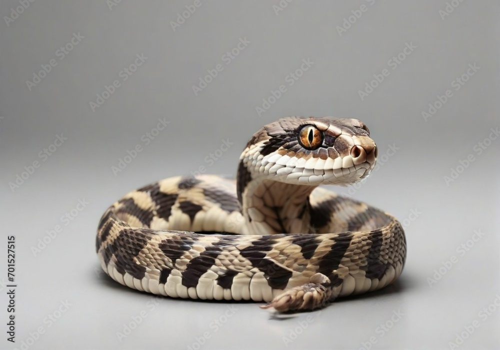 Naklejka premium A snake on plain white background from AI Generative