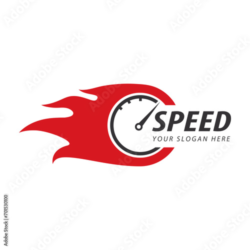 Speed logo faster template vector icon illustration