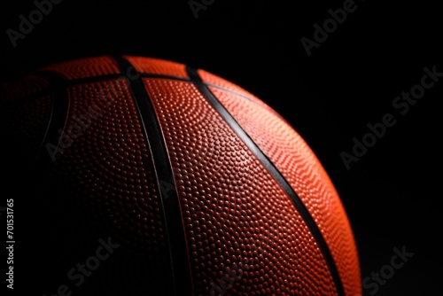 One basketball ball on black background, closeup © New Africa