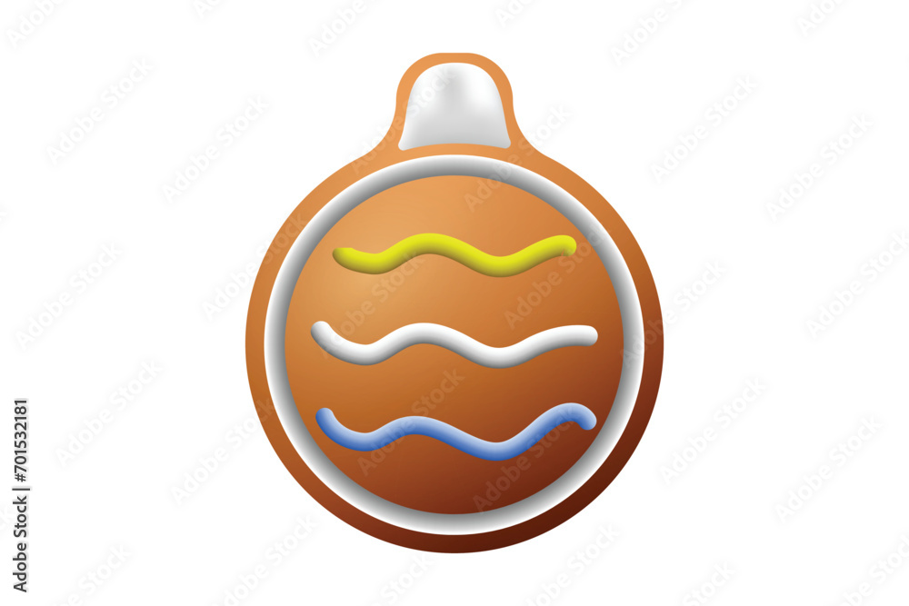 Gingerbread Christmas Ball Sticker Design Gingerbread Christmas Ball Sticker Design