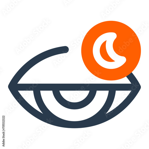 Drowsy Sleepy Eyes Vector Icon Illustration for Tired Evenings