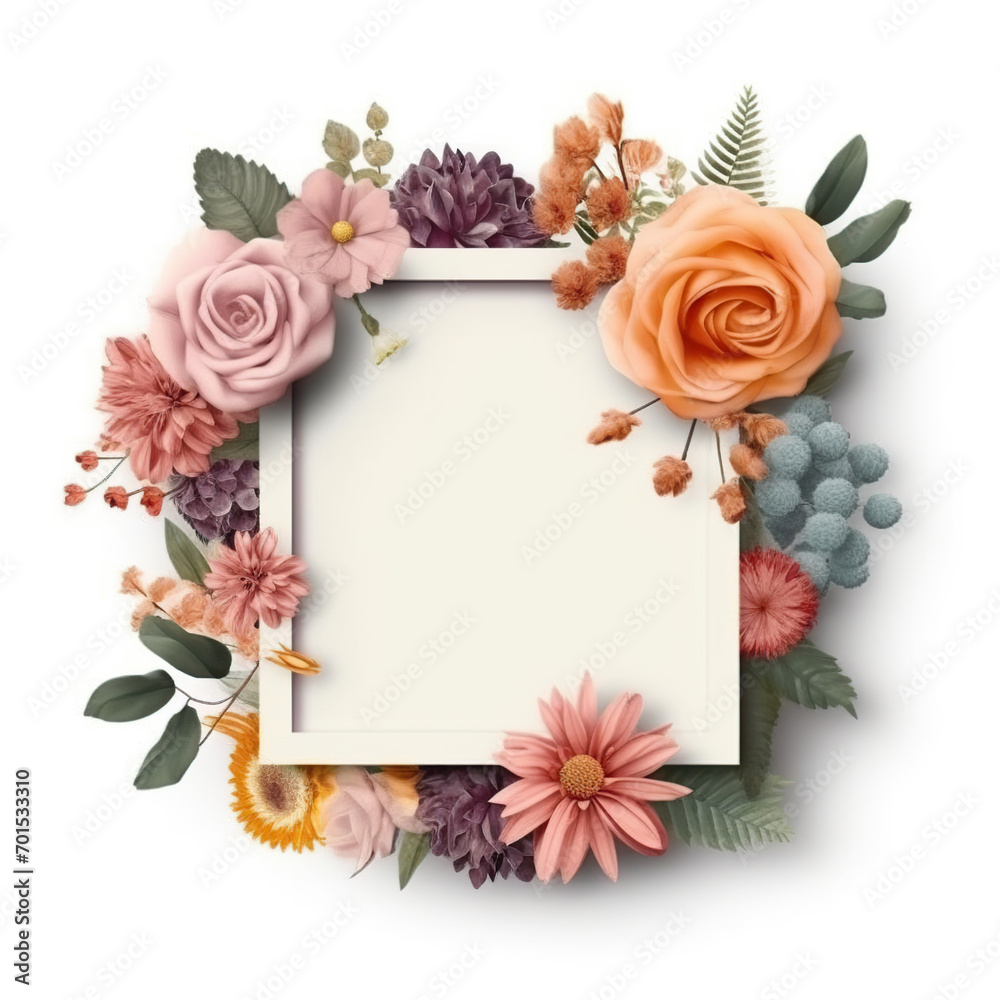 floral frame isolated on white background floral frame isolated on white background