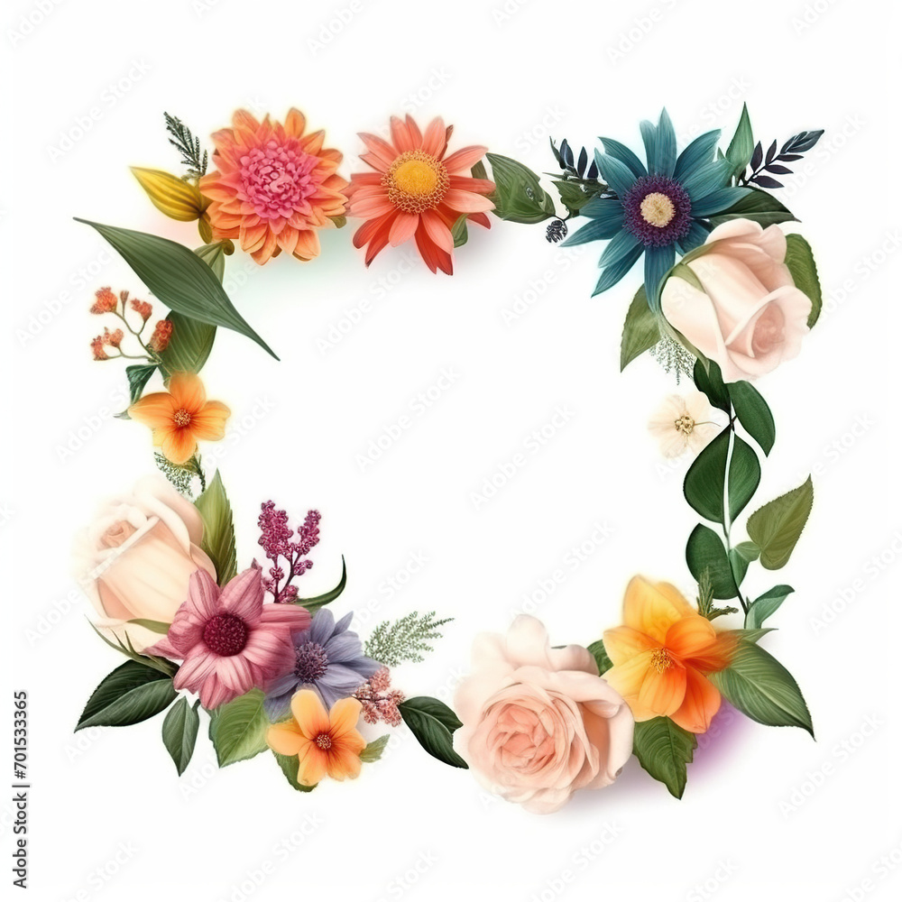 floral frame isolated on white background floral frame isolated on white background