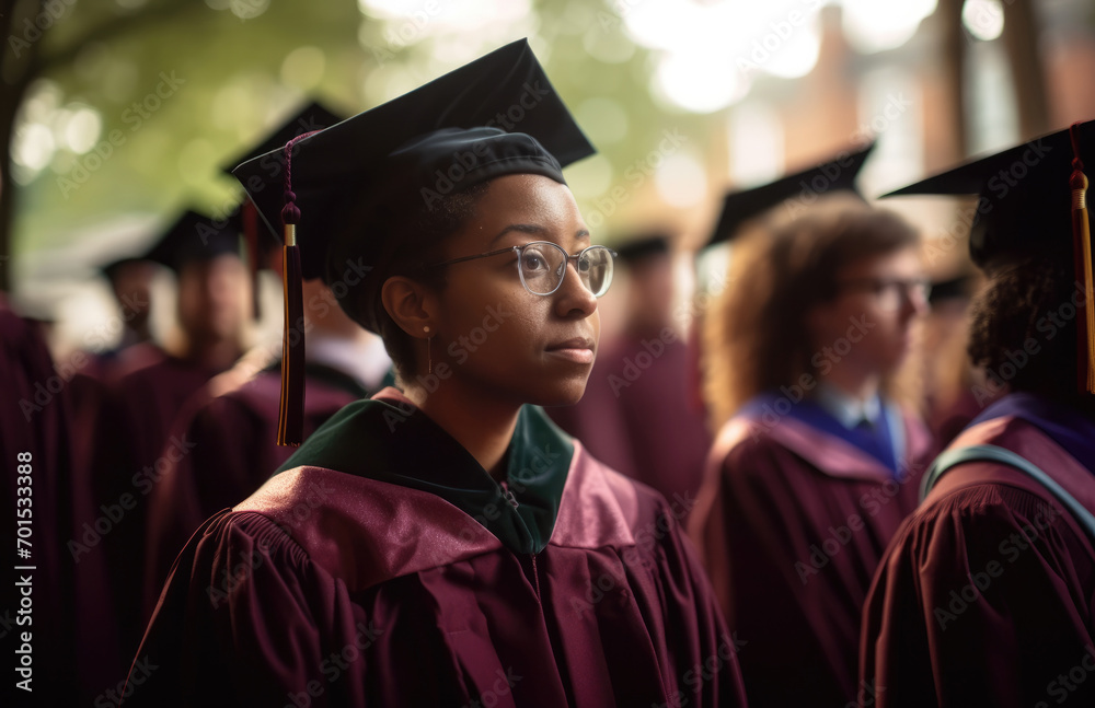 Fototapeta premium Graduate students in robes.