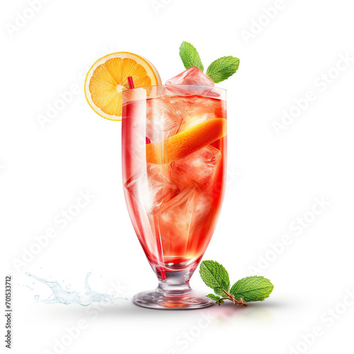 fresh cocktail isolated on white background