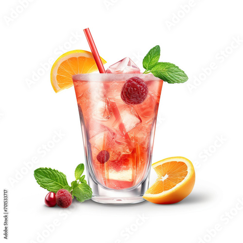 fresh cocktail isolated on white background
