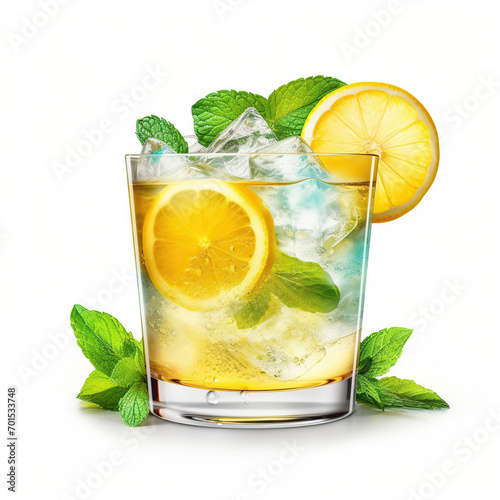 fresh cocktail isolated on white background