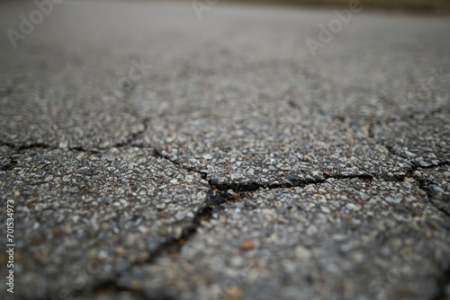 A Large Crack in the Road Forming 