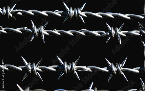 barbed wire on a black background