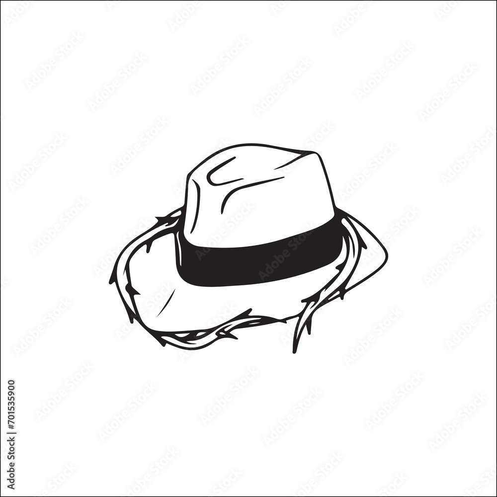 vector illustration of a hat with twigs vector illustration of a hat with twigs