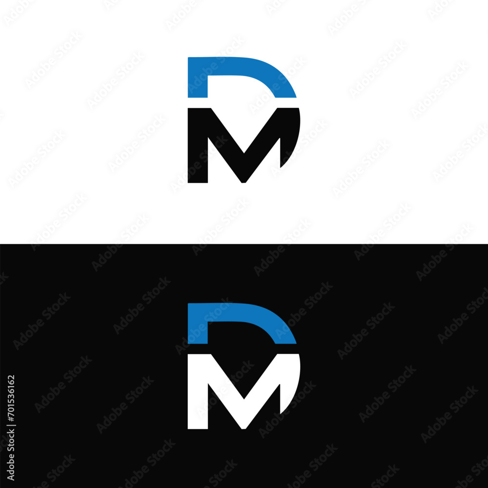 DM logo. D M design. White DM letter. DM, D M letter logo design ...