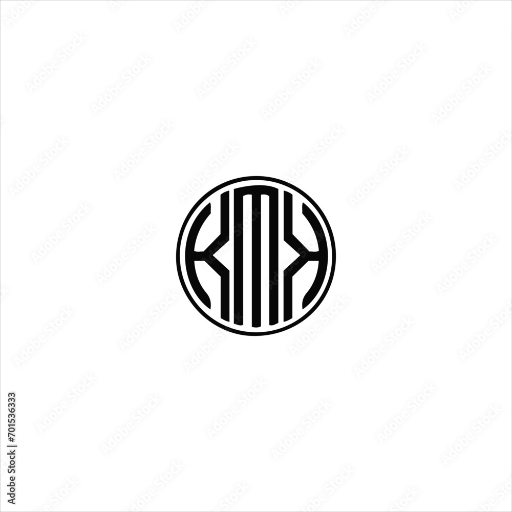 Fototapeta premium KMK logo. K M K design. White KMK letter. KMK, K M K letter logo design. Initial letter KMK linked circle uppercase monogram logo. K M K letter logo vector design. 
