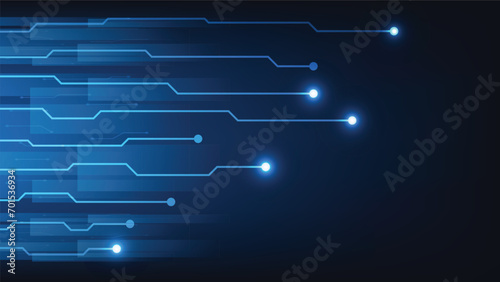 Wallpaper Mural circuit board background. electrical digital lines on blue lighting. futuristic technology design element concept Torontodigital.ca