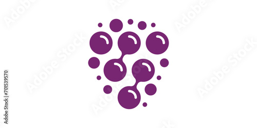 logo design combination of grapes with technology, connection, icon, vector, symbol.