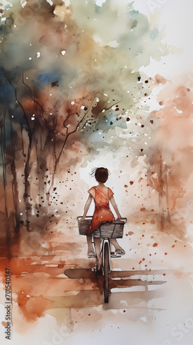 Generative AI, Eco Bicycle Journey Art photo