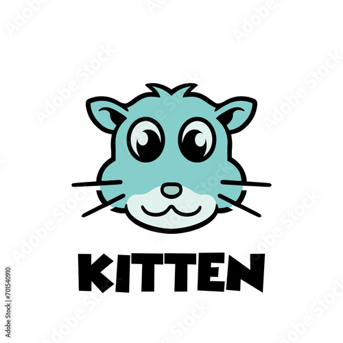 Cat kitten retro mascot logo