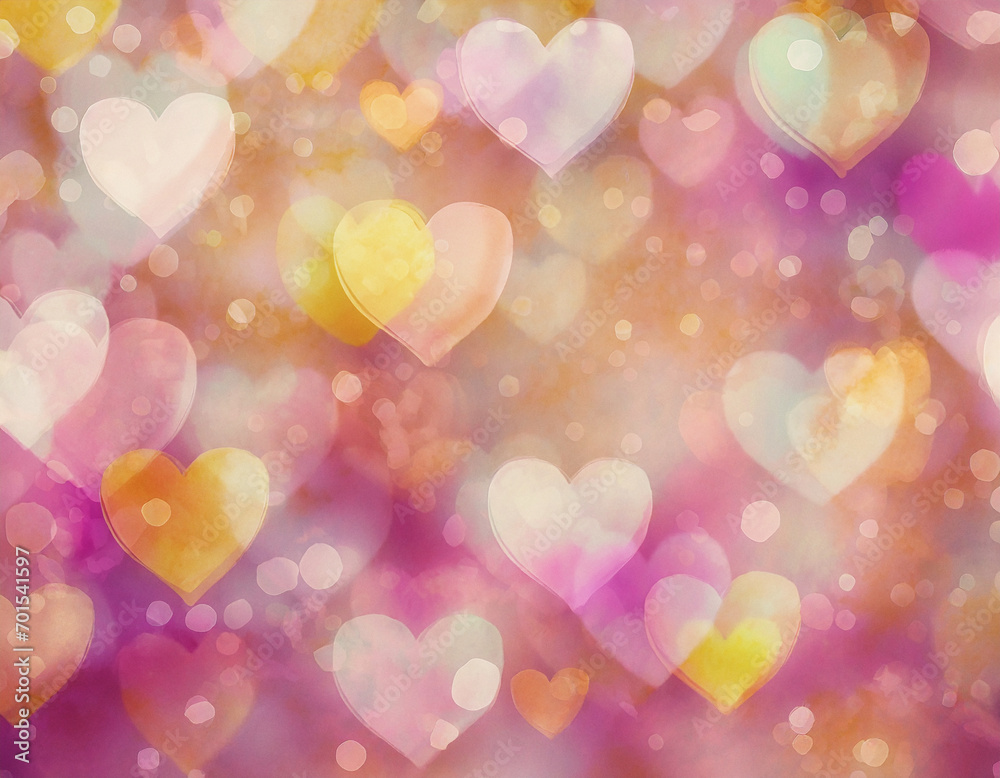 Multi colored pastel heart background; wallpaper; Valentines Day concept