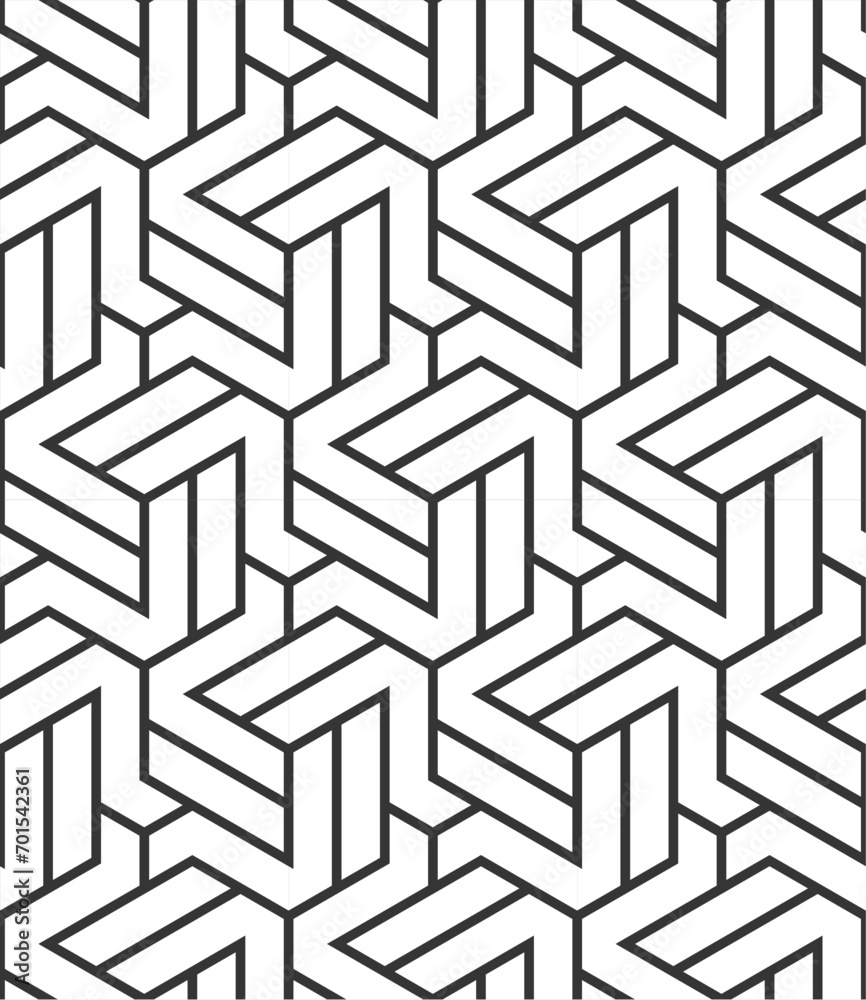 Seamless abstract geometric pattern in 3D style Seamless abstract geometric pattern in 3D style