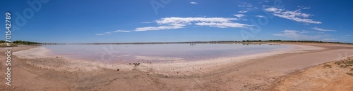 Panoramic views of Lake Bumbunga (Lochiel's Pink Lake) in the Clare Valley of South Australia