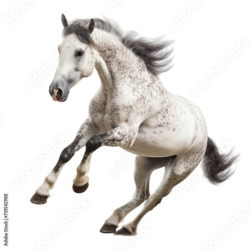 Transparent PNG - Speckled White Arabian Horse