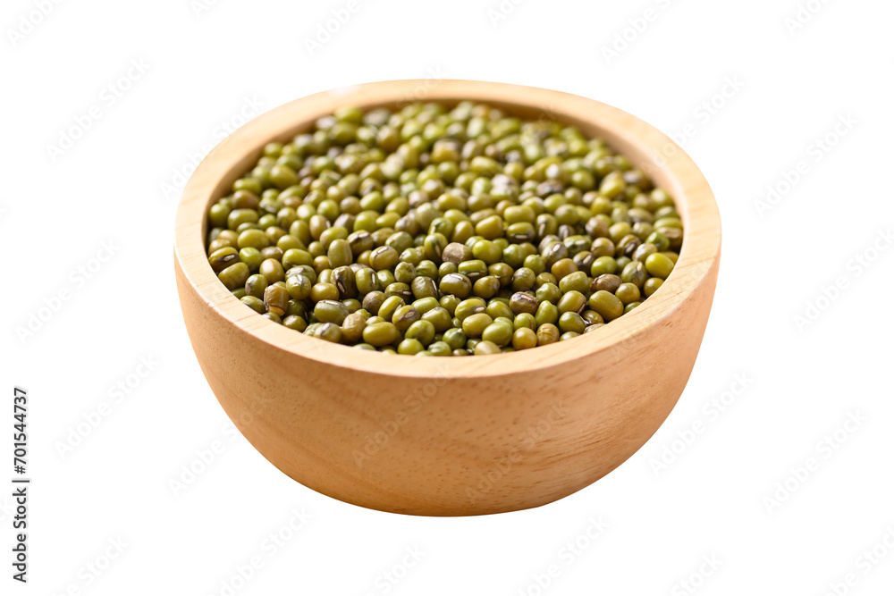 Mung bean seeds in wooden bowl Mung bean seeds in wooden bowl