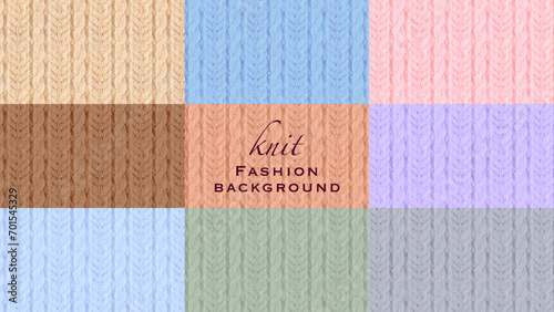Knitted Seamless Pattern　棒編みニットのカラフルなパターン