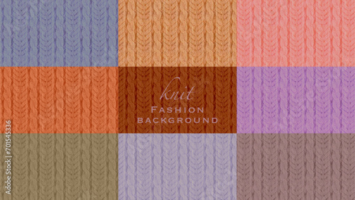 Knitted Seamless Pattern　棒編みニットのカラフルなパターン