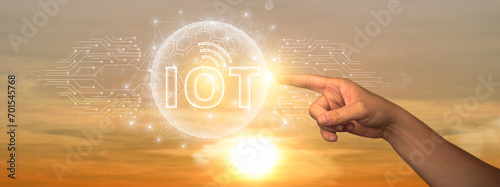 IoT Concept, Big Data, Cloud Computing, and Ensuring Secure Network Connectivity in the Landscape of Physical Devices. photo